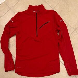 Nike Men's Performance Red Quarter-Zip Jacket